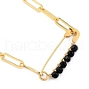 Natural Dyed & Heated Black Agate Pendant Necklaces NJEW-JN03013-01-1