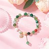 3Pcs Natural Striped Agate Round Beaded Bracelets BJEW-JB11924-4