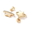 Brass Micro Pave Clear Cubic Zirconia Pendants KK-B102-29G-2