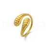 Teardrop 304 Stainless Steel Open Cuff Rings for Women RJEW-M019-10G-2