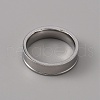 201 Stainless Steel Grooved Finger Ring Settings STAS-WH0027-27D-P-2