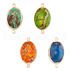 SUPERFINDINGS 4Pcs 4 Colors Dyed Natural Imperial Jasper Connector Charms G-FH0002-28-1