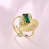 304 Stainless Steel Cuff Rings for Women RJEW-D302-03G-03-4