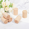 CHGCRAFT 6Pcs 6 Styles Flower Pattern Round Wooden Traditional Chinese Moon Cake Molds AJEW-CA0004-25-4