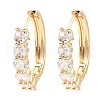 Brass Micro Pave Cubic Zirconia Hoop Earrings EJEW-D078-16KCG-1