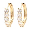 Brass Micro Pave Cubic Zirconia Hoop Earrings EJEW-D078-16KCG-1