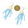 Natural Clam Shell Imitation Pearl Dangle Earrings EJEW-MZ00231-02-3