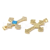 Rack Plating Brass Micro Pave Cubic Zirconia Pendants KK-P268-17E-G-2