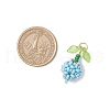 Glass Seed Beaded Flower Bud Pendants PALLOY-MZ00759-02-2