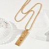 304 Stainless Steel Clear Cubic Zirconia Rectangle Constellation Pendant Necklaces for Women Men NJEW-S435-01G-J-3