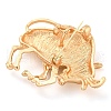 Golden Zinc Alloy with Rhinestone Brooches JEWB-B018-03G-02-2
