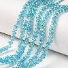 Electroplate Transparent Glass Beads Strands EGLA-A034-T4mm-T09-1