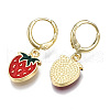 Brass Enamel Huggie Hoop Earrings EJEW-T014-20G-NF-2