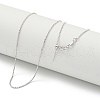 Rhodium Plated 925 Sterling Silver Ball Chain Necklaces NJEW-C052-11P-1