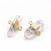 Natural Quartz Crystal Links Connectors G-P396-15G-2