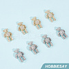 HOBBIESAY 8Pcs 2 Colors Alloy Rhinestone Cabochons MRMJ-HY0002-39-4