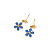 Flower Stainless Steel & Plastic Pearl Pendant Slider Necklace & Stud Dangle Earring & Link Bracelet FS-WG91D37-01-4