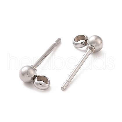 304 Stainless Steel Ear Stud Components STAS-F227-18F-P-1
