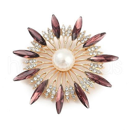 Sunflower Rhinestone Brooch Pins JEWB-A029-01G-03-1