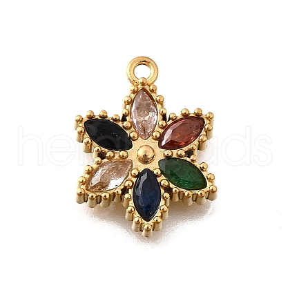 304 Stainless Steel Micro Pave Cubic Zirconia Pendants Charms STAS-K256-27G-01-1