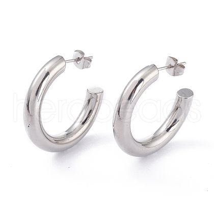 Tarnish Resistant 201 Stainless Steel Stud Earrings EJEW-F272-02C-P-1