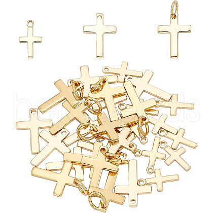 BENECREAT 30Pcs 3 Style Brass Pendants KK-BC0001-92G-1