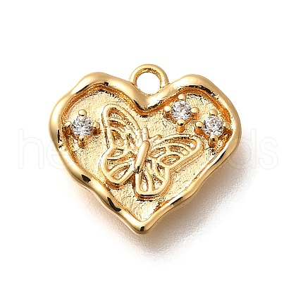 Brass Micro Pave Cubic Zirconia Pendants KK-K294-27G-1
