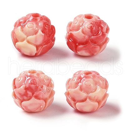 Synthetic Shell Dyed Carved Beads SHEL-H005-26-1
