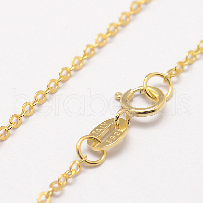 925 Sterling Silver Cable Chains Necklaces STER-F028-32G-1
