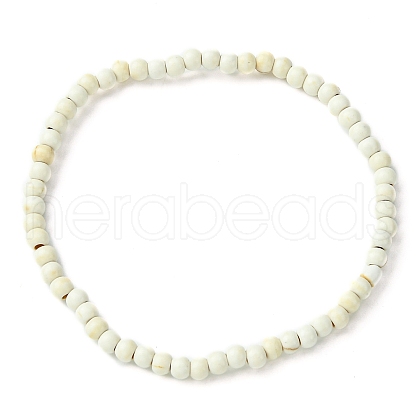 Synthetic Howlite Flat Round Beaded Stretch Bracelets for Women BJEW-JB09717-09-1
