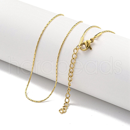 Ion Plating(IP) 304 Stainless Steel Cardano Chain Necklaces NJEW-R266-06G-1
