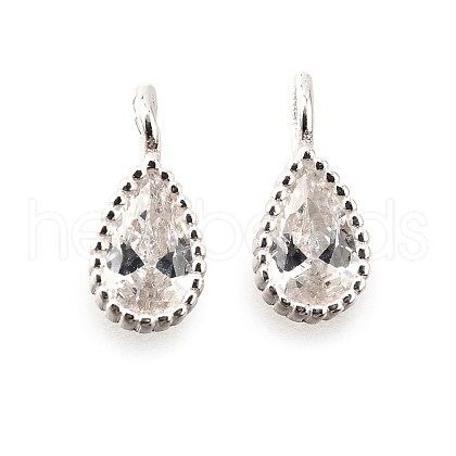 925 Sterling Silver Pave Clear Cubic Zirconia Charms STER-D306-04S-01-1