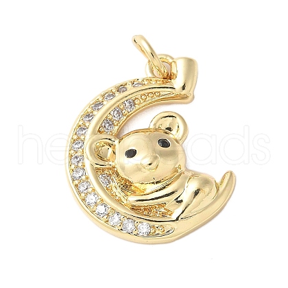 Brass Micro Pave Cubic Zirconia Pendants KK-D357-05B-G-1