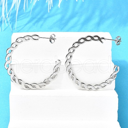 304 Stainless Steel Stud Earrings EJEW-F361-21P-1