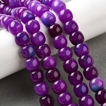 Natural Dyed White Jade Beads Strands G-U023-B03-01-1
