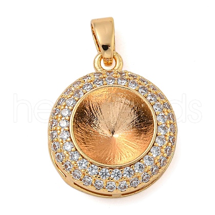 Brass Micro Pave Clear Cubic Zirconia Pendants KK-N254-118G-01-1