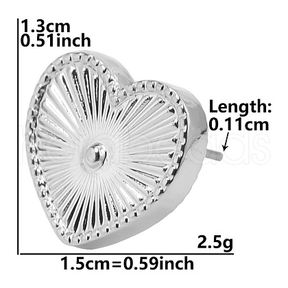 Non-Tarnish 304 Stainless Steel Vintage Heart Shaped Stud Earrings for Women DU8924-7-1