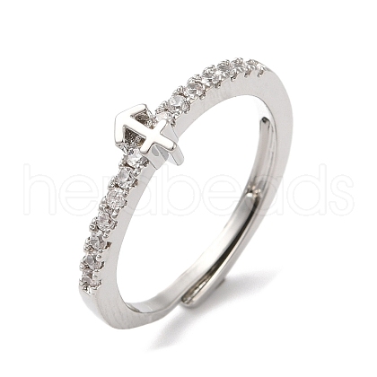 Rack Plating Brass Clear Cubic Zirconia Constellation Adjustable Rings for Women RJEW-S407-08P-05-1
