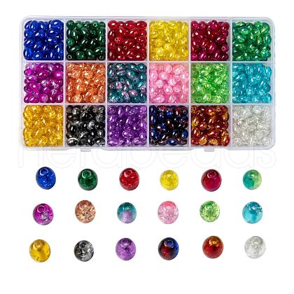 18 Colors Transparent Crackle Glass Beads CCG-X0011-02-6x8mm-1