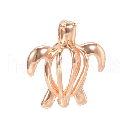 Hollow Brass Bead Cage Pendants KK-K124-09KCG-NR-1