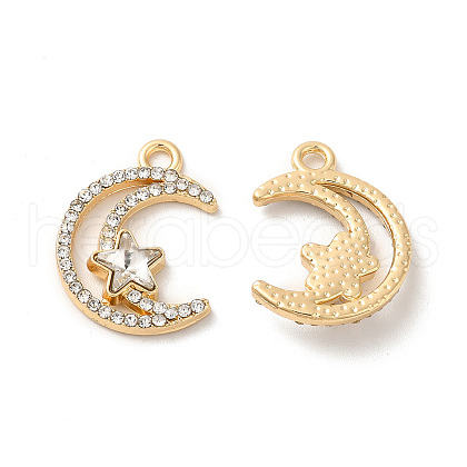 Rack Plating Alloy Crystal Rhinestone Pandants PALLOY-O106-04G-1