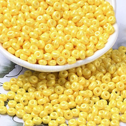 Baking Paint Luster Glass Seed Beads SEED-B001-04A-06-1