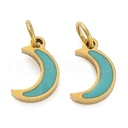 Ion Plating(IP) 304 Stainless Steel Enamel Charms STAS-Z104-08G-1