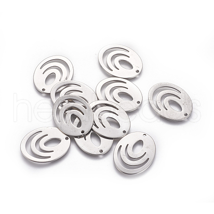 Non-Tarnish 201 Stainless Steel Filigree Pendants X-STAS-L234-113P-1