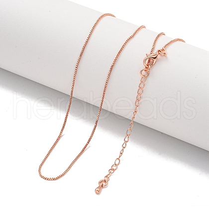 Brass Box Chain Necklaces for Women NJEW-G084-12RG-1