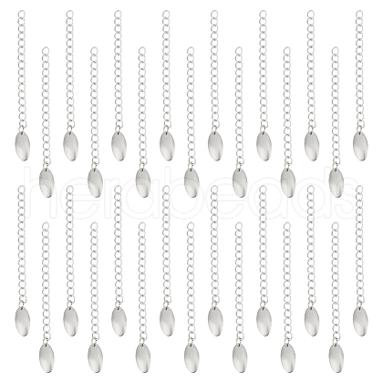 Unicraftale 30Pcs 304 Stainless Steel Curb Chain Extender STAS-UN0053-94-1