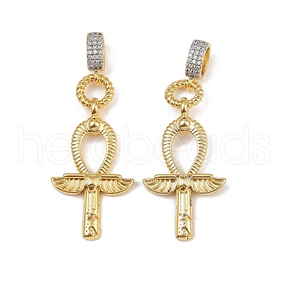 Brass Micro Pave Cubic Zirconia Pendants KK-H072-15B-G-1