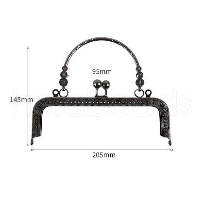 Alloy Kiss Lock Purse Frame Handle PW-WG82AEE-06-1