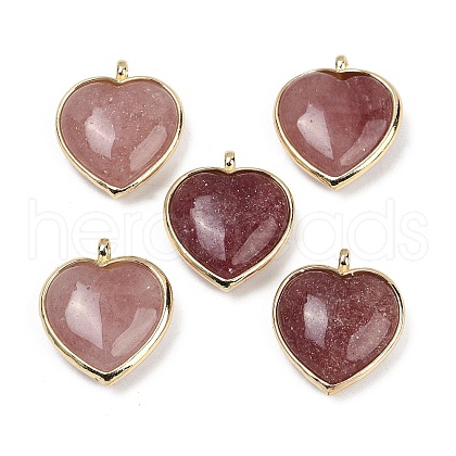 Natural Strawberry Quartz Pendants G-K347-10G-05-1