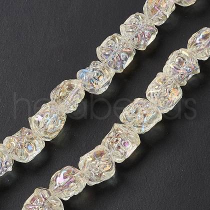 Full Rainbow Plated Electroplate Glass Beads GLAA-P028-FR02-1